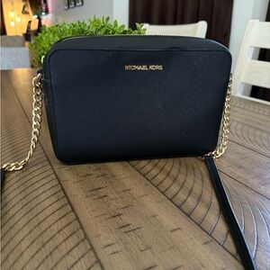 Michael Kors Black Crossbody Bag with Gold Chain
